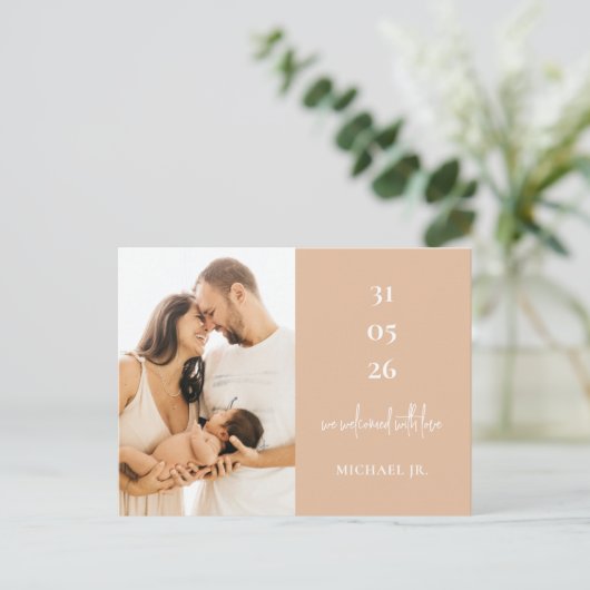 Moderne Aankondiging van de Geboorte van de Minima Briefkaart (Staand voorkant)