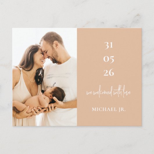 Moderne Aankondiging van de Geboorte van de Minima Briefkaart (Voorkant)