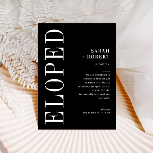 Moderne aankondiging van de zwarte en witte bruilo