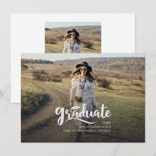 Moderne aankondiging van eindexamen 2025 met 2 fot (Voorkant / Achterkant)