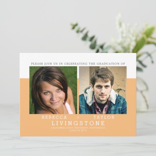 Moderne aankondiging van eindexamen met foto van b (Staand voorkant)