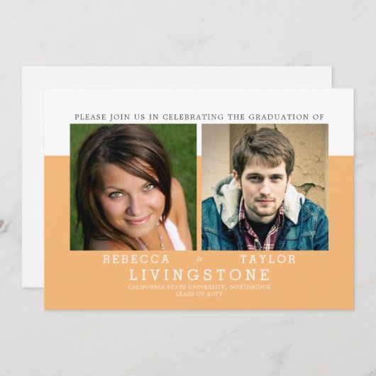 Moderne aankondiging van eindexamen met foto van b (Voorkant / Achterkant)