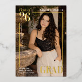 Moderne aankondiging van eindexamenfoto met goud f (Voorkant)