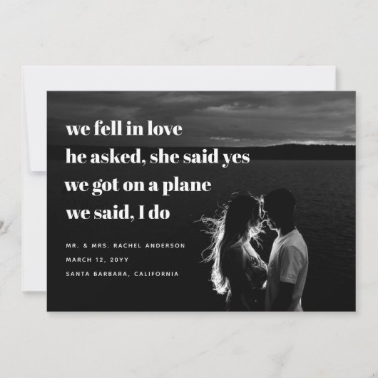 Moderne Aankondiging van Gevluchte Bruiloft | Gevl (Voorkant)