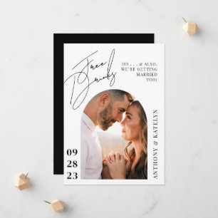 Moderne aankondiging van het cute en Funny Wedding