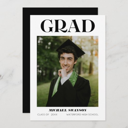 Moderne aankondiging van minimaal Afstudeerder (Voorkant / Achterkant)