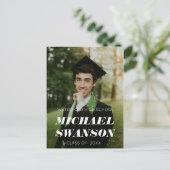 Moderne aankondiging van minimaal Afstudeerder Briefkaart (Staand voorkant)