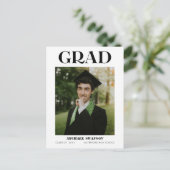Moderne aankondiging van minimaal Afstudeerder Briefkaart (Staand voorkant)