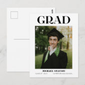 Moderne aankondiging van minimaal Afstudeerder Briefkaart (Voorkant / Achterkant)