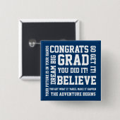Moderne Aanmoediging van felicitaties Afstudeerder Vierkante Button 5,1 Cm (Voorkant /achterkant)