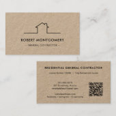 Moderne aannemer constructie QR-code Visitekaartje (Voorkant / Achterkant)