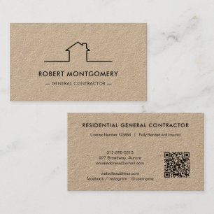 Moderne aannemer constructie QR-code Visitekaartje