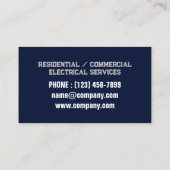 Moderne Aannemer Elektrische Dienst Elektricien Visitekaartje (Achterkant)