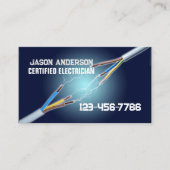 Moderne Aannemer Elektrische Dienst Elektricien Visitekaartje (Voorkant)