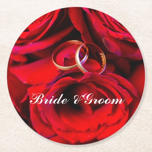 Moderne aanpasbare bruiloft ontwerp onderzetters (Voorkant)