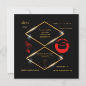 Moderne aanpasbare diploma-uitnodiging kaart (Voorkant)