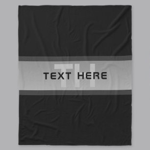 Moderne aanpasbare gelaagde tekst Zwart & Grijs Fleece Deken
