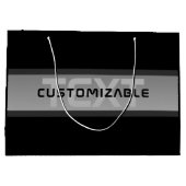 Moderne aanpasbare gelaagde tekst | Zwart & Grijs Groot Cadeauzakje (Achterkant)