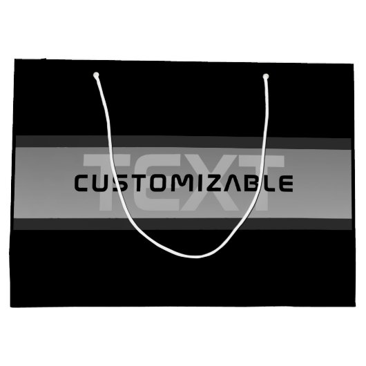 Moderne aanpasbare gelaagde tekst | Zwart & Grijs Groot Cadeauzakje (Achterkant)