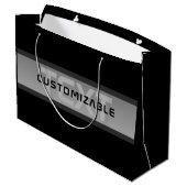 Moderne aanpasbare gelaagde tekst | Zwart & Grijs Groot Cadeauzakje (Achterkant Gekanteld)