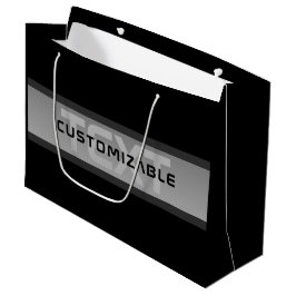 Moderne aanpasbare gelaagde tekst | Zwart & Grijs Groot Cadeauzakje