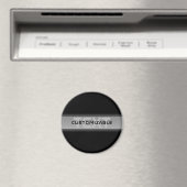Moderne aanpasbare gelaagde tekst | Zwart & Grijs Magneet (Insitu (Vaatwasser))