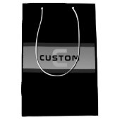 Moderne aanpasbare gelaagde tekst | Zwart & Grijs Medium Cadeauzakje (Voorkant)