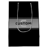 Moderne aanpasbare gelaagde tekst | Zwart & Grijs Medium Cadeauzakje (Achterkant)