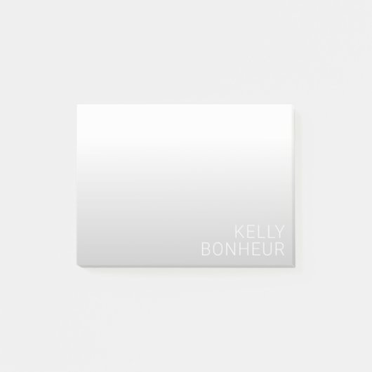 Moderne Aanpasbare Naam | Grijs Verlopend Post-it® Notes (Voorkant)