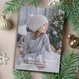 Moderne Aanpasbare Prettig Kerstmis Foto Feestdagenkaart