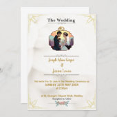 Moderne aanpasbare trouw uitnodiging met foto (Voorkant / Achterkant)