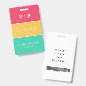 Moderne aanpasbare VIP All access pass Badge (Voor- en achterkant)