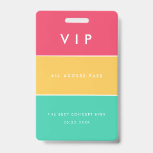 Moderne aanpasbare VIP-all-accesspas Badge
