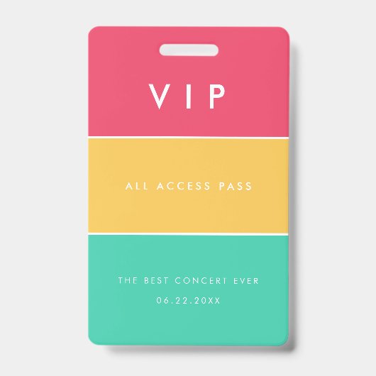 Moderne aanpasbare VIP-all-accesspas Badge (Voorzijde)