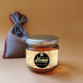 Moderne aantrekkelijke glans gouden bij script hon etiket