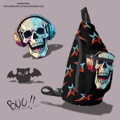 Moderne aantrekkelijke schedel kleurrijke sterren  sling bag