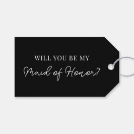 Moderne Aanzoekkaart voor Getuige van de Bruid Cadeaulabel