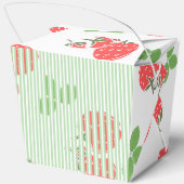 Moderne aardbei en gestript patroon Verjaardag Bedankdoosjes (Achterkant)