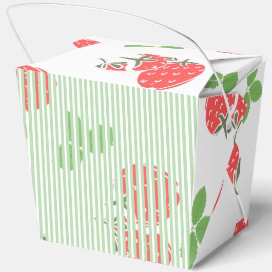 Moderne aardbei en gestript patroon Verjaardag Bedankdoosjes (Achterkant)