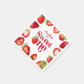 Moderne aardbei met de eerste geboorte meisjes servet (Hoek)