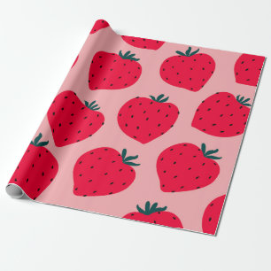 Moderne aardbei naadloos. Grote rode ronde Cadeaupapier