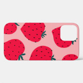 Moderne aardbei naadloos. Grote rode ronde Case-Mate iPhone Case (Achterkant (horizontaal))