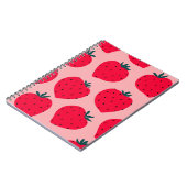 Moderne aardbei naadloos. Grote rode ronde Notitieboek (Linkerzijde)