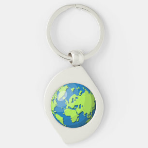 Moderne Aardbol Wereldkaart – Reisgeschenk voor Wa Sleutelhanger