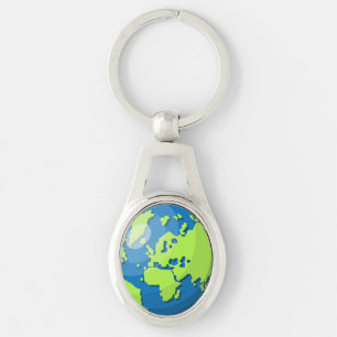 Moderne Aardbol Wereldkaart – Reisgeschenk voor Wa Sleutelhanger