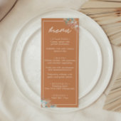 Moderne Aarde Boho Bloemen Bruiloft Menu