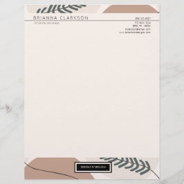 Moderne Aarde Tones Abstract Art Letterhead Briefhoofd