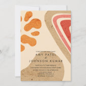 Moderne aardetijdenvormen verbranden Oranje huweli Kaart (Voorkant)