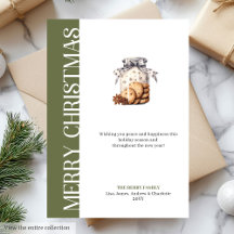 Moderne aardetinten Kerstgroet Template