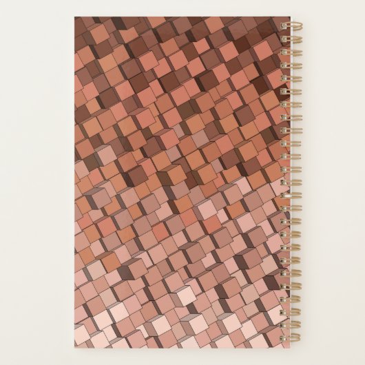 Moderne Aardetinten Mozaïek Planner (Achterkant)